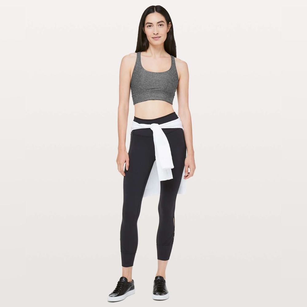 Lululemon Energy Bra *Long Line• Grey/ Heathered Black•FLAWLESS• size 8 - Picture 3 of 11